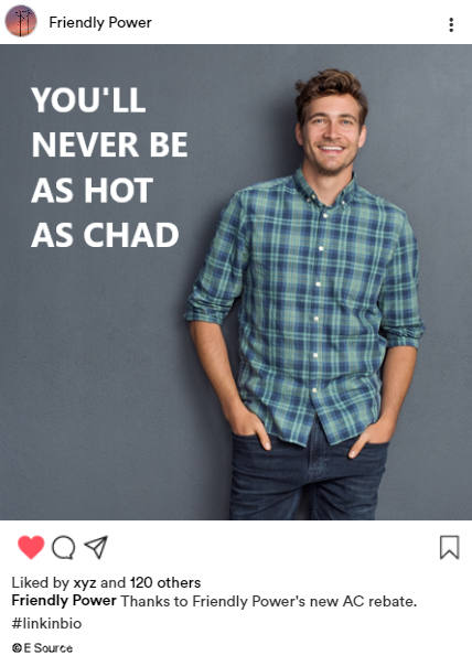 Meme for air-conditioning rebates Young man looking self-assured because he is saving money using air-conditioning rebates