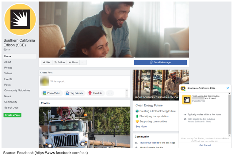 SEC chatbot on Facebook SCE chatbot on Facebook