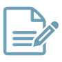 Teal pen and paper icon