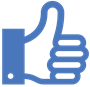 Blue thumbs-up icon