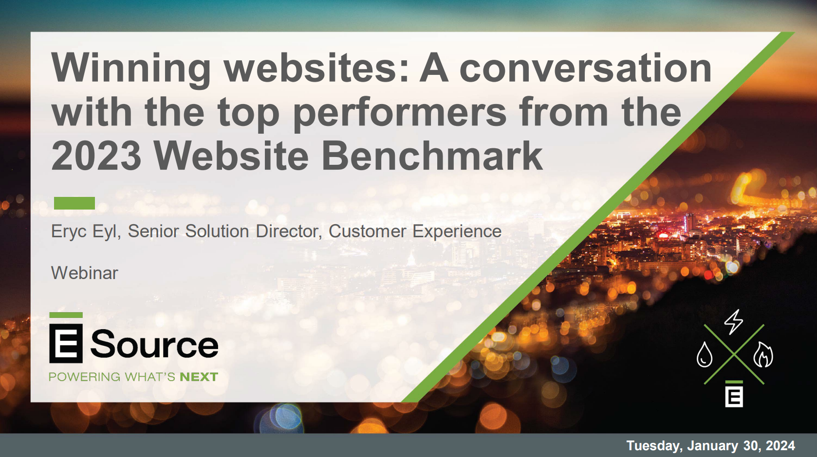 Title slide of the Winning Websites webinar.